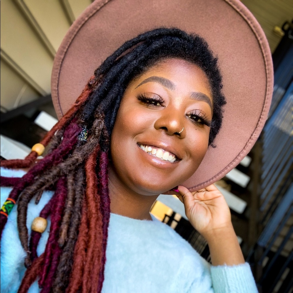 FAUX LEATHER-TRIMMED FEDORA HAT